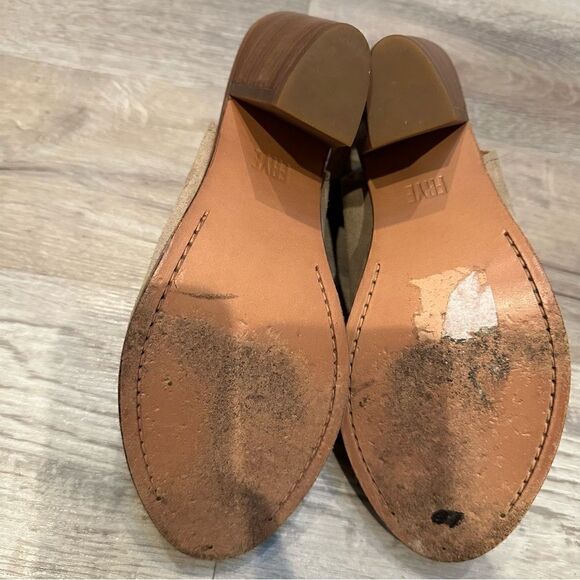 FRYE Bootie Women’s Size 8B Carolina Ash Peep Toe Suede Slingback Beige Neutral - Picture 6 of 10